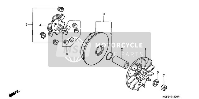 22123KRJ900, Roller Set, Weight, Honda, 5